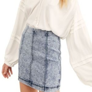 NWT Free People Modern Femme Acid Wash Skirt